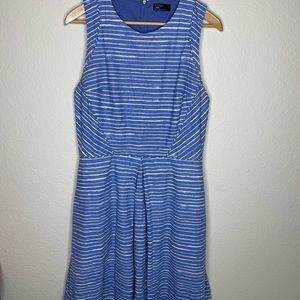 Gap Women’s Sleeveless Striped Dress Size 8 Tall Blue Fit & Flare Knee Length